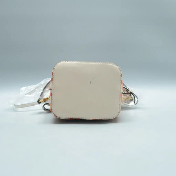 100% Authentic FENDI Mon Tresor Beige&Orange Leather Satchel 999-102424 - Picture 5 of 12